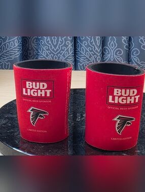 Pair of Atlanta Falcons Bud Light NFL Kickoff Can Koozies - Limited Edition 2016
